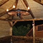 Полилеи от автентични реставрирани колела от каруца!