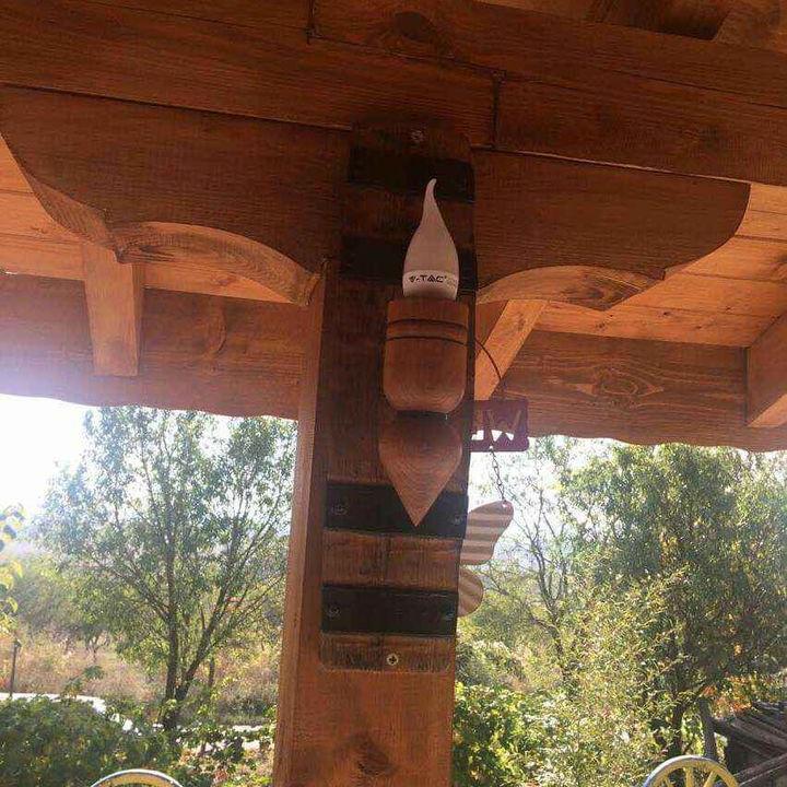 Аплици – стенни лампи от автентични бъчви с ръчно изработени дървени чашки!