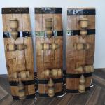 Полилеи от автентични реставирани бъчви с 4 ръчно изработени дървени чашки-конус!