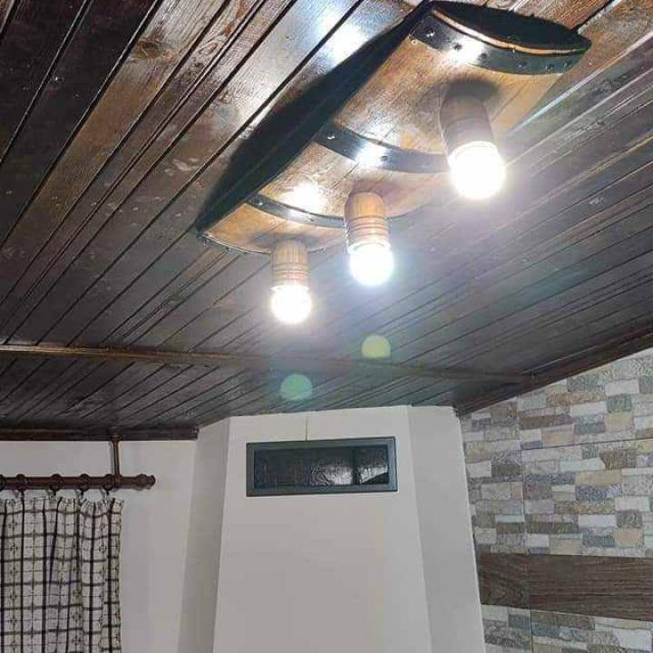 Полилеи от автентични дъбови бъчви с 3  ръчно изработени дървени чашки!