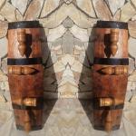 Полилеи от автентични реставирани бъчви с 4 ръчно изработени дървени чашки-конус!