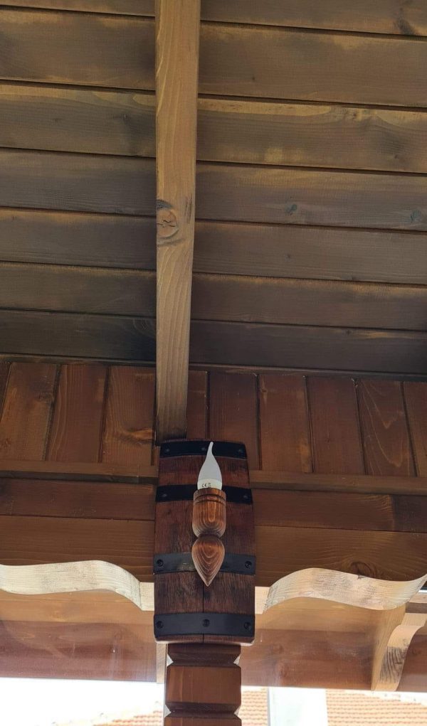 Eтно аплици - стенни лампи от автентични бъчви с дървени чашки - Image 22
