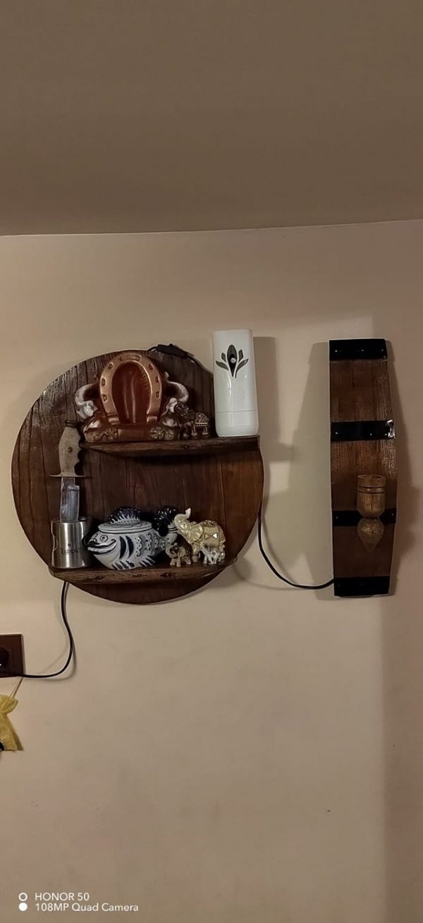 Eтно аплици - стенни лампи от автентични бъчви с дървени чашки - Image 15
