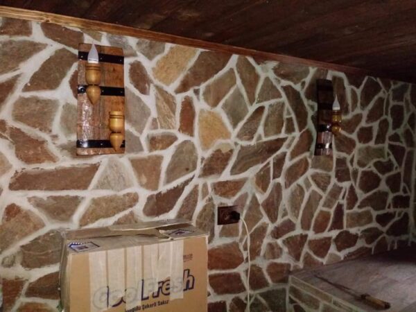 Стенни лампи-аплици от автентични реставрирани каци с дървени чашки - Image 18
