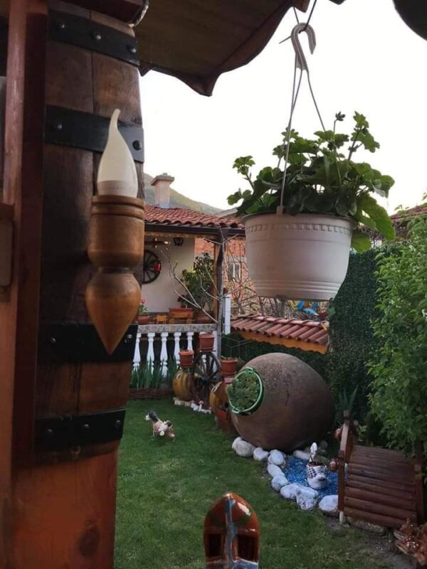 Eтно аплици - стенни лампи от автентични бъчви с дървени чашки - Image 8