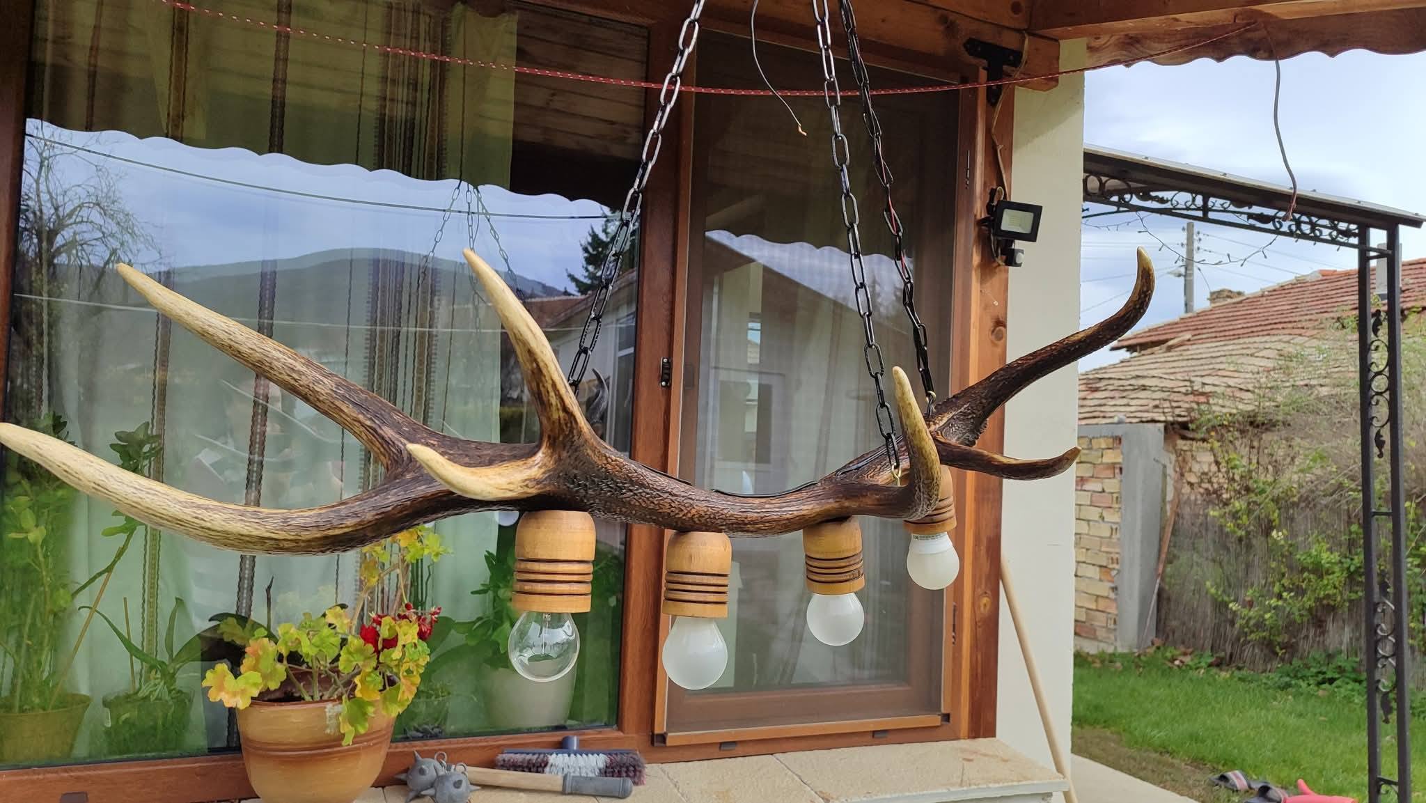 Изработваме полилеи от паднали еленови рога с ръчно изработени дървени чашки! - Image 19