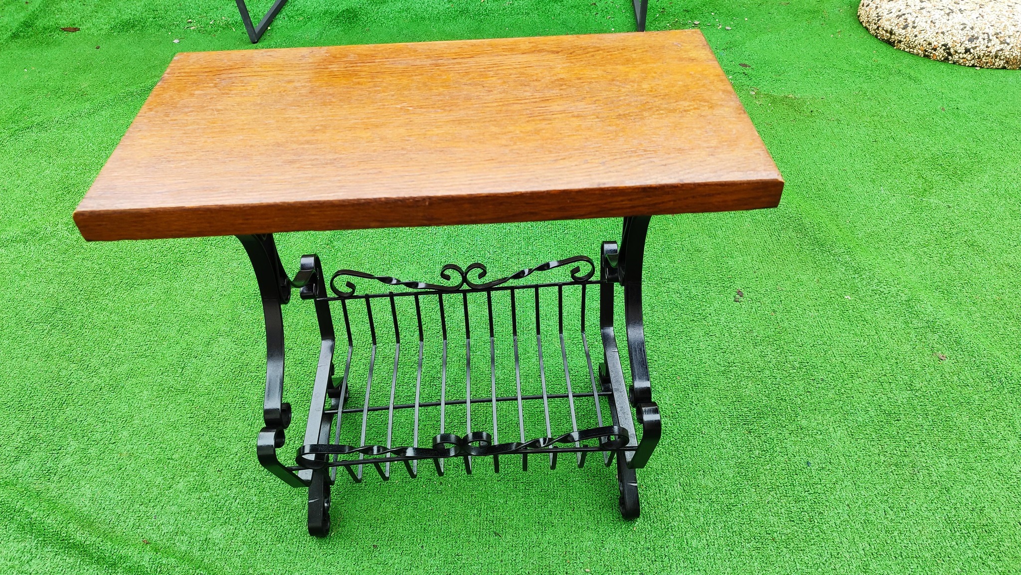 Красива масичка от ковано желязо с орнаменти и дървен плот! - Image 10